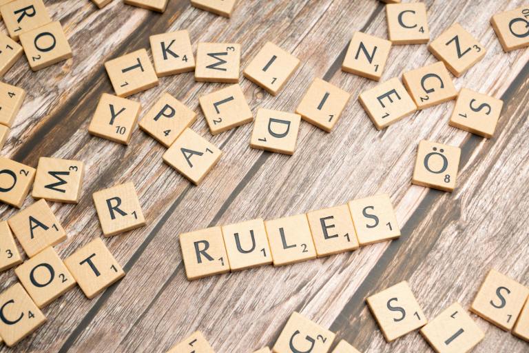 Scrabble tiles spelling declarations and faith words