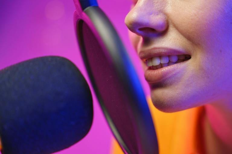 Microphone image for Speak Life audio declaration for renew your mind bible verse